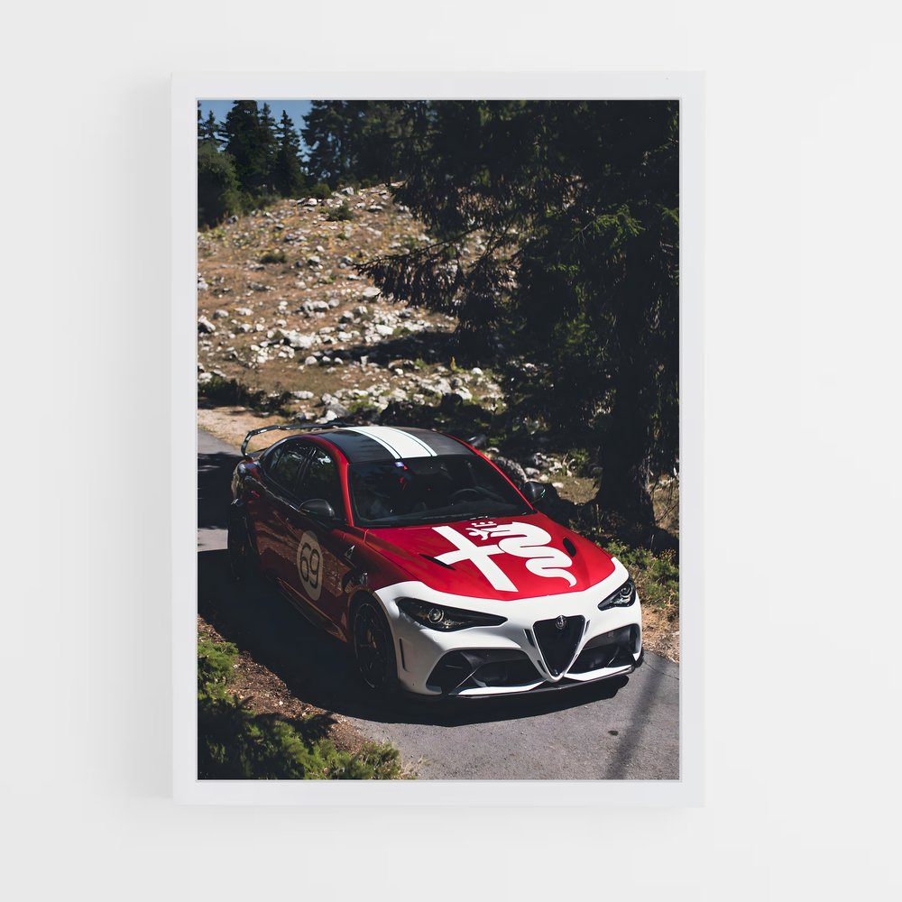Poster Route Rouge et Blanche – affiche Alfa Romeo (vue 3)